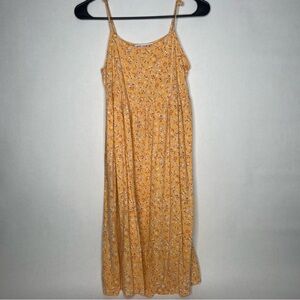 Heiny Collection Sundress Orange Peach‎ Floral Girls M Medium Spaghetti Straps